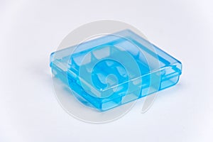 Blue plastic battery holder