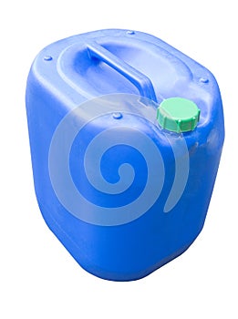 Blue plastic canister