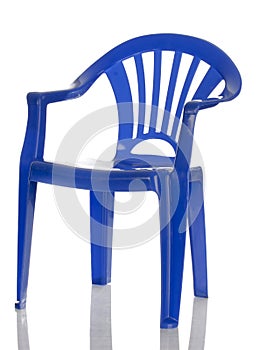 Blue plastic child's chair