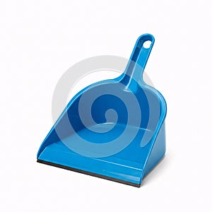 Blue dustpan isolated on white background.