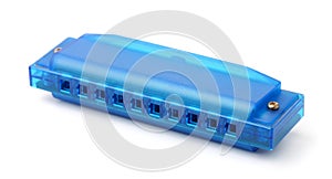 Blue plastic harmonica