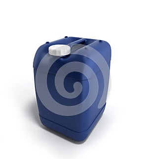 Blue plastic jerrycan 3d illustration on a white background