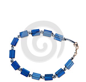Blue plastic necklace