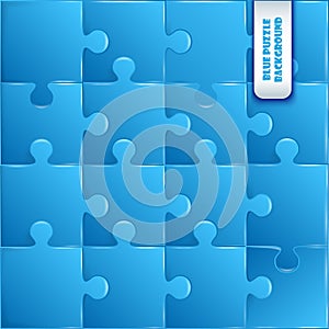 Blue plastic pieces puzzle game