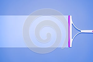 Blue plastic pvd cleaning with squeegee