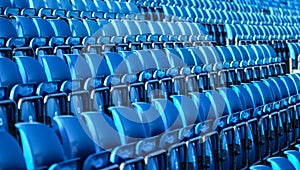 Blue plastic rows of seats