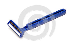 Blue plastic safety razor