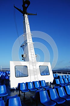 Blue Plastic Seats on Greek Ferry