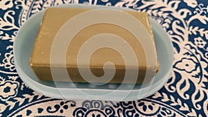 blue plastic soap dish for soap, hygiene object soa