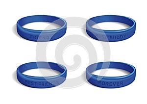 Blue plastic wristband set for Friendship Day