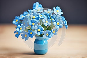 blue plasticine forgetmenots bunched together photo