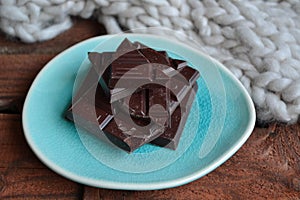 Broken black chocolate