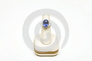 Blue Platinum Sapphire Ring