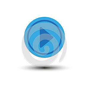 Blue play button. Digital technology. Vector illustration.