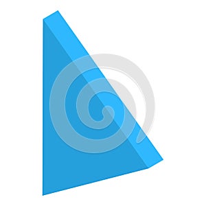 Blue play button icon, isometric style