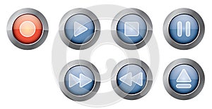 Blue playback buttons photo