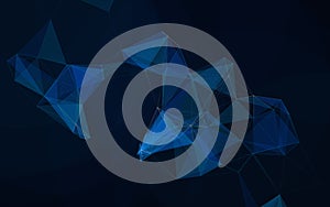 Blue Plexus Background Featuring Abstract Geometric Technology Network Structure