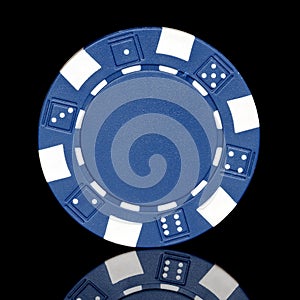 Blue poker chip