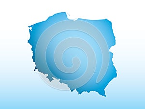 Blue Poland map ice with dark and light effect vector on light background