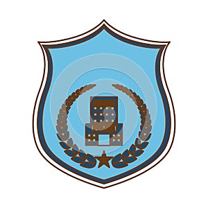 blue police badge icon image