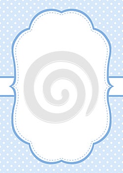 Blue polka dot invitation template photo