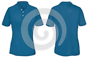 Blue Polo Shirt Template for Woman