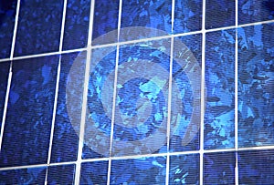 Blue polycrystalline solar panel