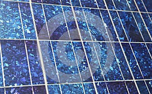 Blue polycrystalline solar panel photo