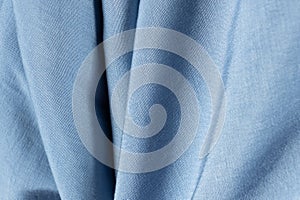 Blue Polyester Elastane Fabric Close-up