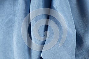 Blue Polyester Elastane Fabric Close-up