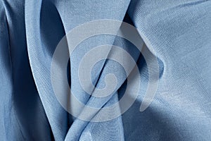 Blue Polyester Elastane Fabric Close-up