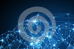 Blue polygonal backdrop