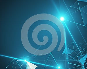 Blue polygonal backdrop