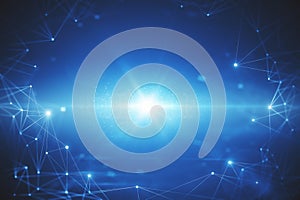 Blue polygonal backdrop