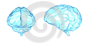 Blue polygonal brain