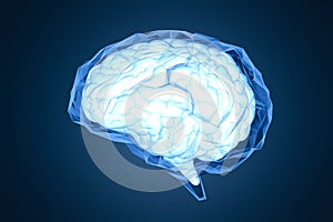 Blue polygonal brain