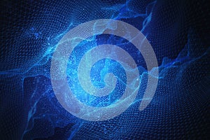 Blue polygonal space backdrop