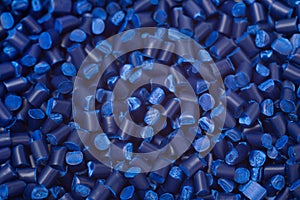 Blue polymer, plastic pellets, plastic beads