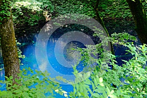 Blue pond in Juniko, Aomori, Japan