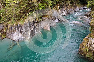 Blue pools near Haast Pass