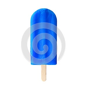 Blue popsicle isolated on white