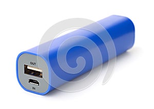 Blue portable power bank