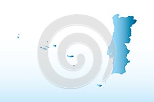 Blue Portugal map ice with dark and light effect vector on light background