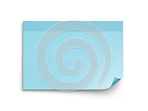 Blue post-it note isolated on white background