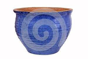 Blue pottery flower pot