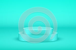 Blue Presentation podium platform