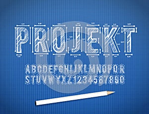 Blue Print sketch font