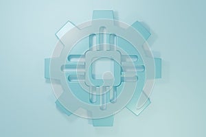 Blue Processor icon isolated on blue background. CPU, central processing unit, microchip, microcircuit, computer