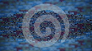 programming code background. Abstract coding monitor. Technology and software development