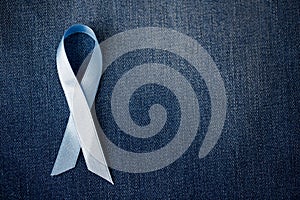 Blue prostate cancer awareness ribbon